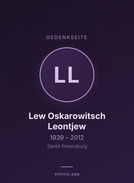 Gedenkportrait von Lew Oskarowitsch Leontjew