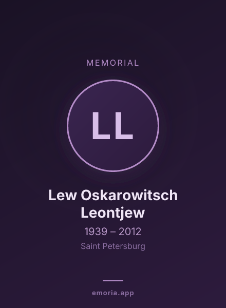 Memorial portrait of Lew Oskarowitsch Leontjew