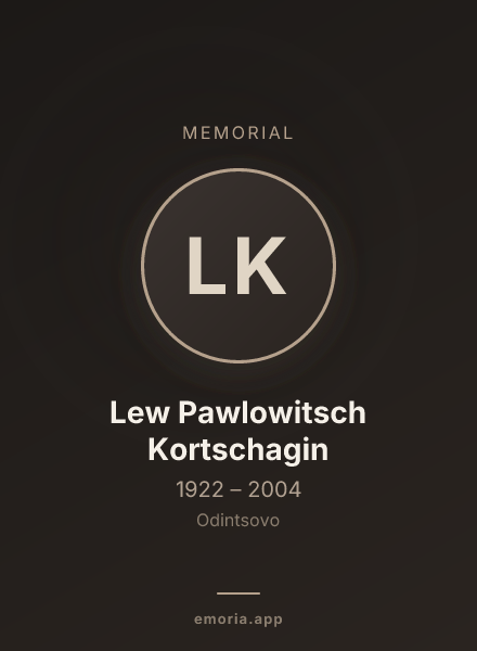 Memorial portrait of Lew Pawlowitsch Kortschagin