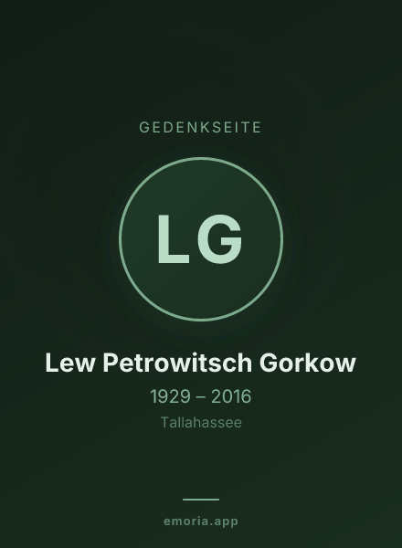 Gedenkportrait von Lew Petrowitsch Gorkow