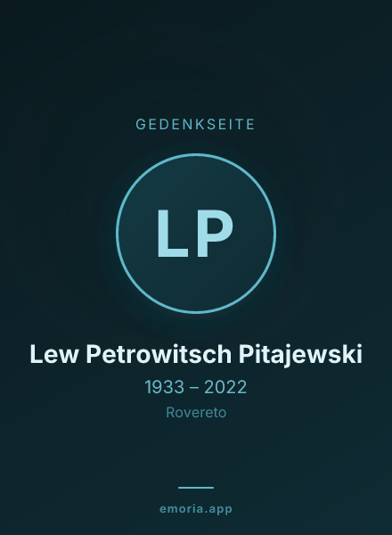 Gedenkportrait von Lew Petrowitsch Pitajewski