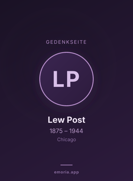 Gedenkportrait von Lew Post
