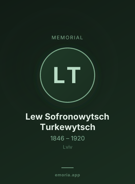 Memorial portrait of Lew Sofronowytsch Turkewytsch