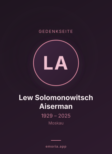 Gedenkportrait von Lew Solomonowitsch Aiserman
