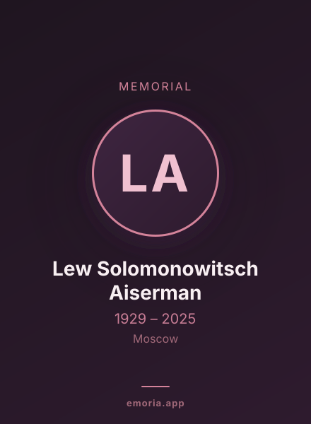 Memorial portrait of Lew Solomonowitsch Aiserman