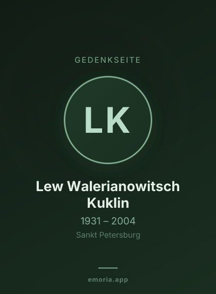 Gedenkportrait von Lew Walerianowitsch Kuklin