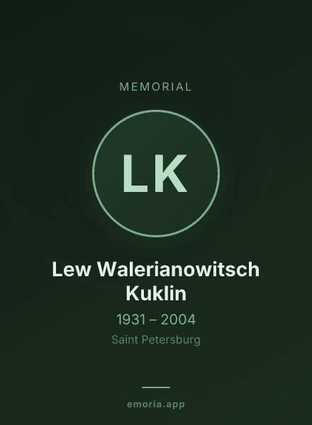 Memorial portrait of Lew Walerianowitsch Kuklin