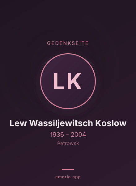 Gedenkportrait von Lew Wassiljewitsch Koslow