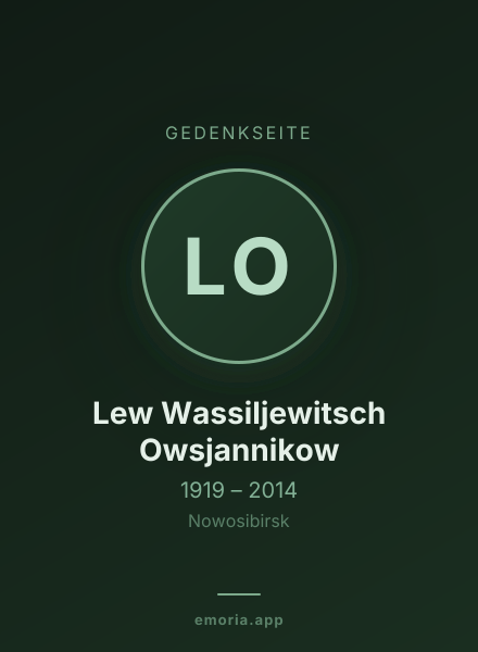 Gedenkportrait von Lew Wassiljewitsch Owsjannikow