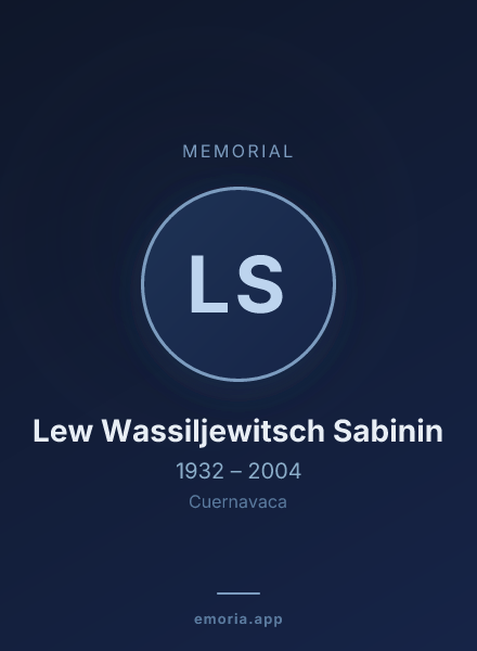 Memorial portrait of Lew Wassiljewitsch Sabinin