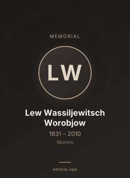 Memorial portrait of Lew Wassiljewitsch Worobjow