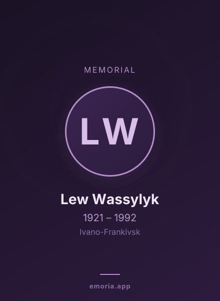 Memorial portrait of Lew Wassylyk