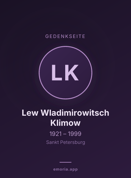 Gedenkportrait von Lew Wladimirowitsch Klimow