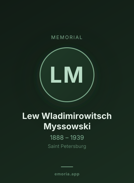 Memorial portrait of Lew Wladimirowitsch Myssowski