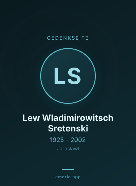 Gedenkportrait von Lew Wladimirowitsch Sretenski