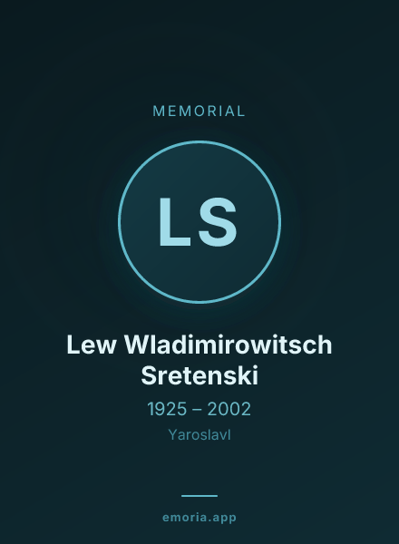 Memorial portrait of Lew Wladimirowitsch Sretenski
