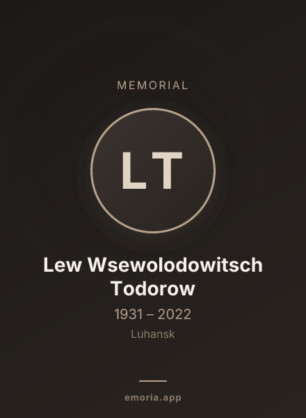 Memorial portrait of Lew Wsewolodowitsch Todorow