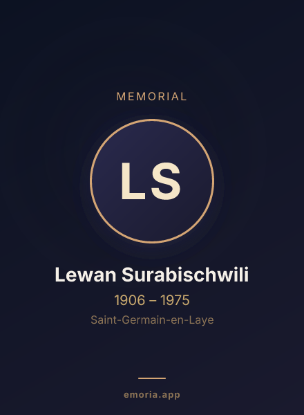 Memorial portrait of Lewan Surabischwili