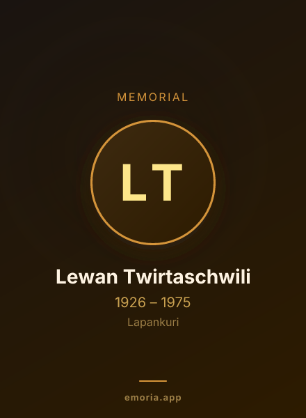 Memorial portrait of Lewan Twirtaschwili