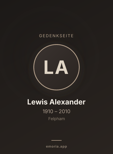 Gedenkportrait von Lewis Alexander
