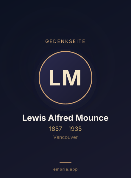 Gedenkportrait von Lewis Alfred Mounce