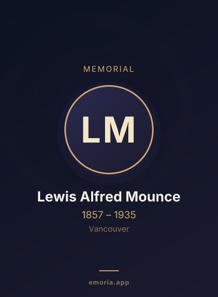 Memorial portrait of Lewis Alfred Mounce