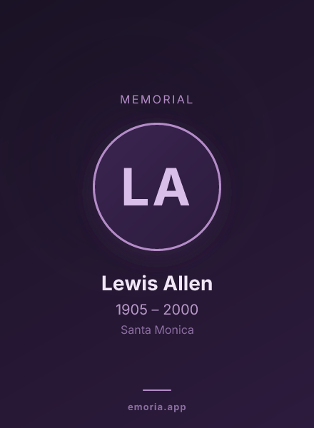 Memorial portrait of Lewis Allen