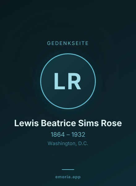 Gedenkportrait von Lewis Beatrice Sims Rose