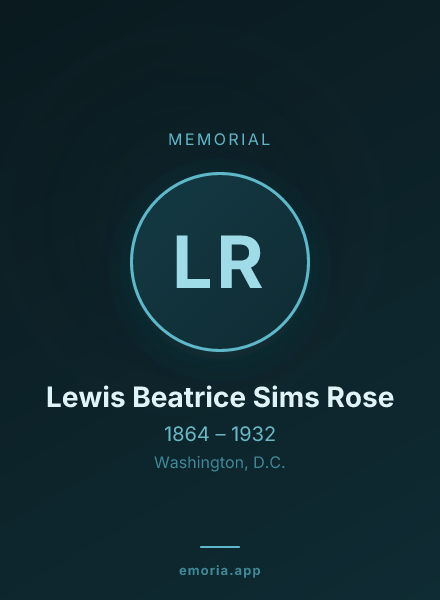Memorial portrait of Lewis Beatrice Sims Rose