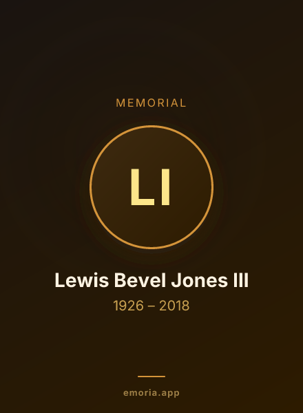 Memorial portrait of Lewis Bevel Jones III