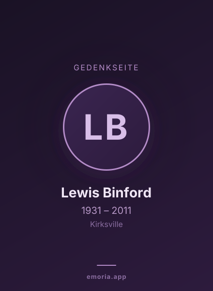 Gedenkportrait von Lewis Binford