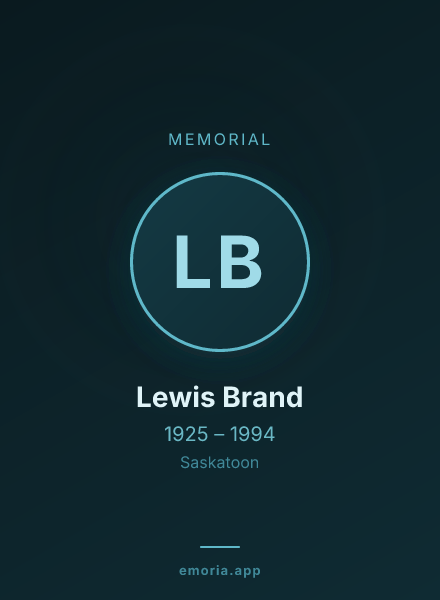 Memorial portrait of Lewis Brand
