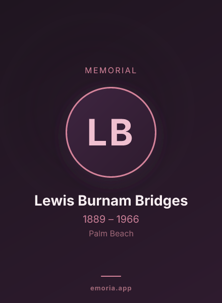 Memorial portrait of Lewis Burnam Bridges