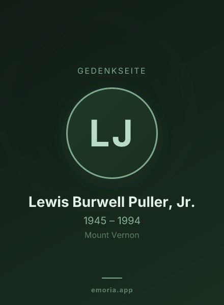 Gedenkportrait von Lewis Burwell Puller, Jr.