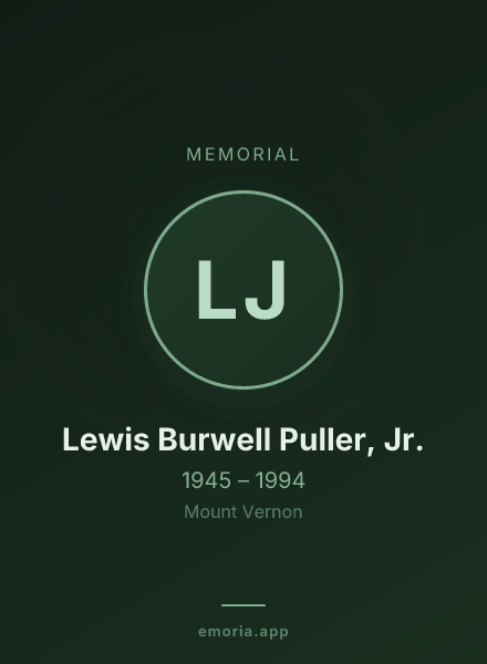 Memorial portrait of Lewis Burwell Puller, Jr.