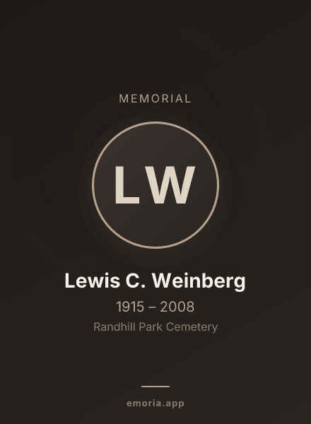 Memorial portrait of Lewis C. Weinberg