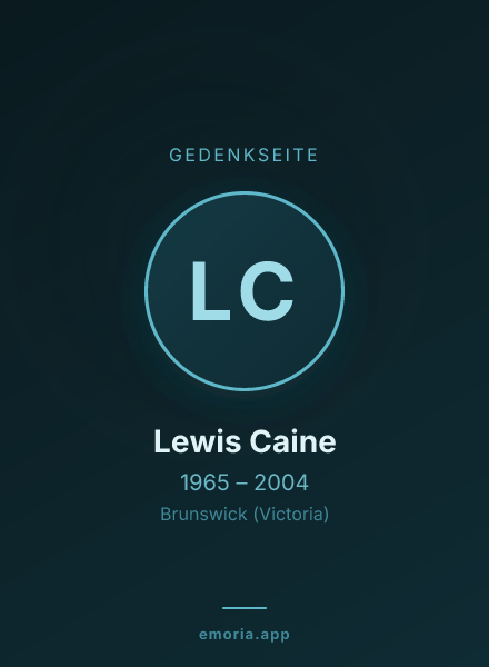 Gedenkportrait von Lewis Caine