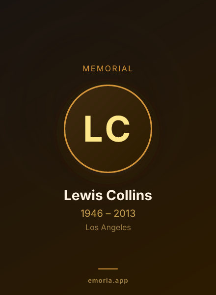 Memorial portrait of Lewis Collins