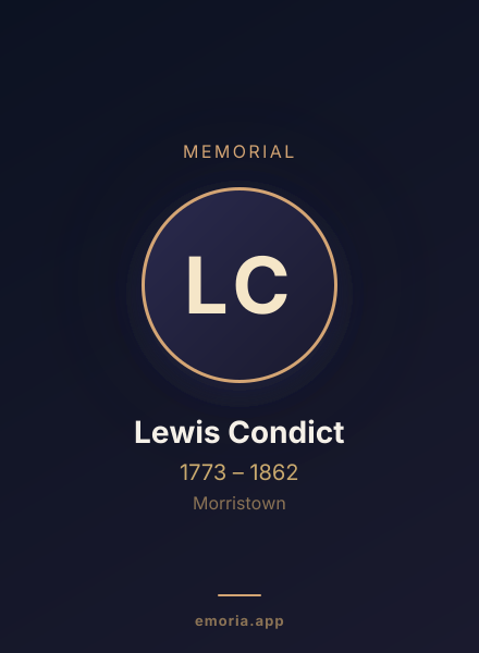 Memorial portrait of Lewis Condict