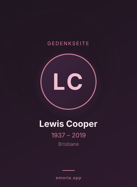 Gedenkportrait von Lewis Cooper