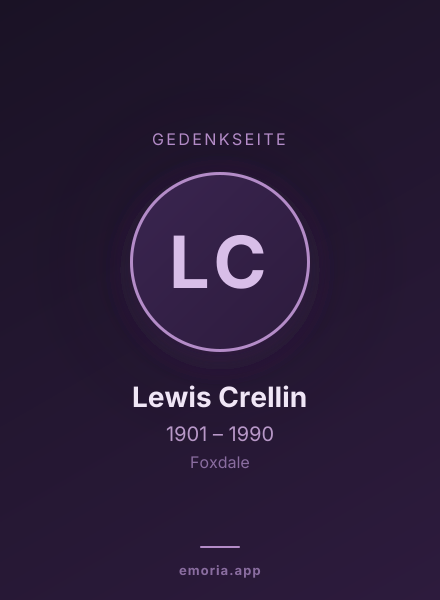 Gedenkportrait von Lewis Crellin