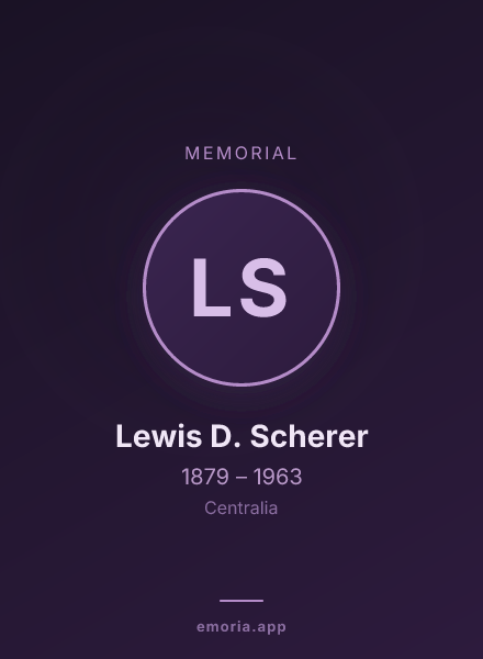 Memorial portrait of Lewis D. Scherer