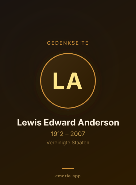 Gedenkportrait von Lewis Edward Anderson