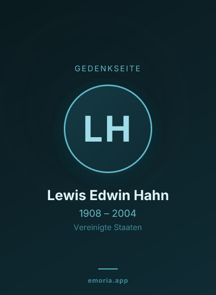 Gedenkportrait von Lewis Edwin Hahn