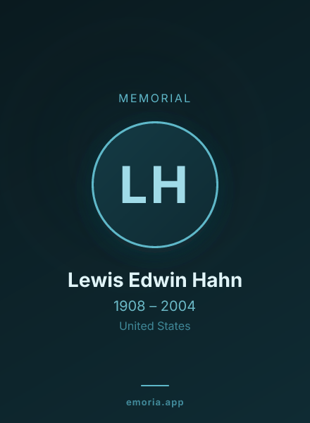 Memorial portrait of Lewis Edwin Hahn