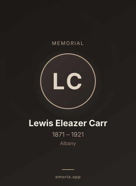 Memorial portrait of Lewis Eleazer Carr