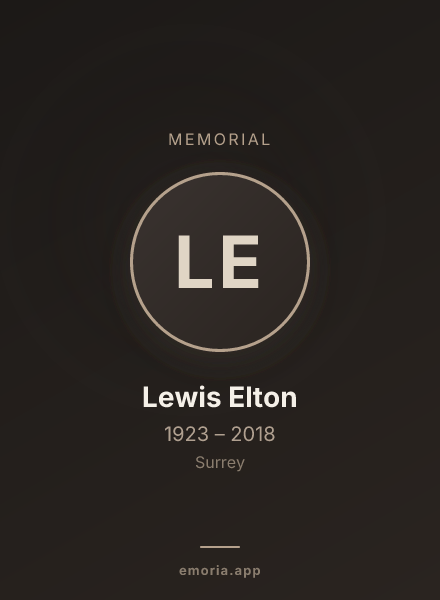 Memorial portrait of Lewis Elton