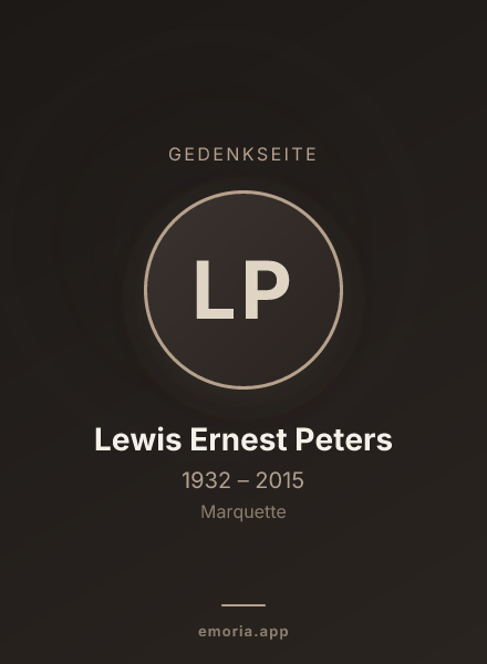 Gedenkportrait von Lewis Ernest Peters