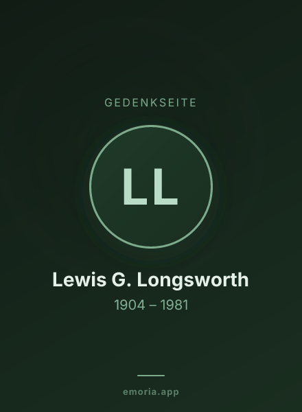 Gedenkportrait von Lewis G. Longsworth