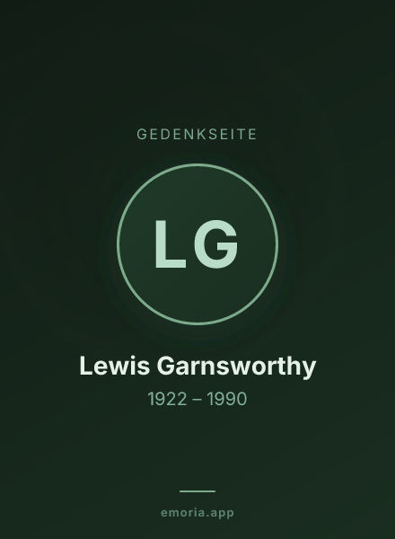 Gedenkportrait von Lewis Garnsworthy